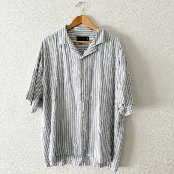Abercrombie & Fitch Other - Abercrombie and Fitch Shirt Mens XL Striped Linen Vacation Summer Quiet Luxury